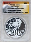 2013-W American Silver Eagle Enhanced Dollar ANACS EU 70 FDOI US Mint $1