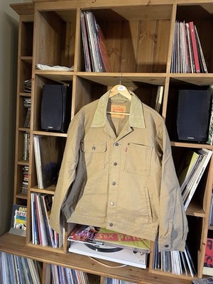 Herren Levi Jeansjacke sehr guter Zustand Oversized Large Khaki Cordkragen