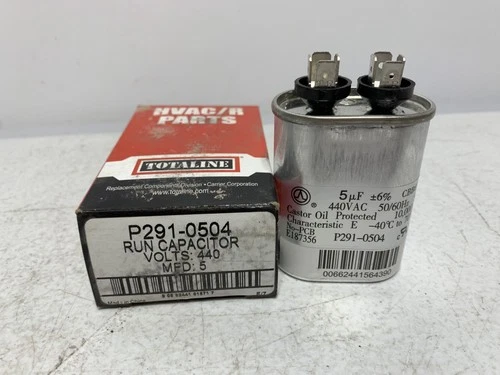 Carrier P291-0504 Run Capacitor 5uF 440VAC Oval
