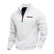 Mens Heavy Fleece Quarter Zip Pullover Sweatshirt Stand Collar Casual Winter Top