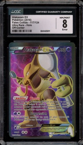 Pokemon Alakazam EX XY Fates Collide Full Art #117 OC Off-Center CGC 8