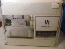 Wamsutta Atlantis 3-Piece Duvet Cover Set, Bright White, King Size, Small Tear