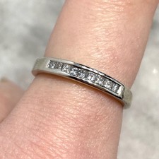 Platin Diamant Bandring 0,25ct Kanalfassung Princess Cut 950 Platin - Größe N