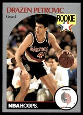 Drazen Petrovic 1990-91 Hoops #248 Trail Blazers NBA READ FREE SHIP AutographDen