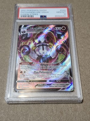 Pokemon Chandelure Vmax Full Art Fusion Strike #040 Graded