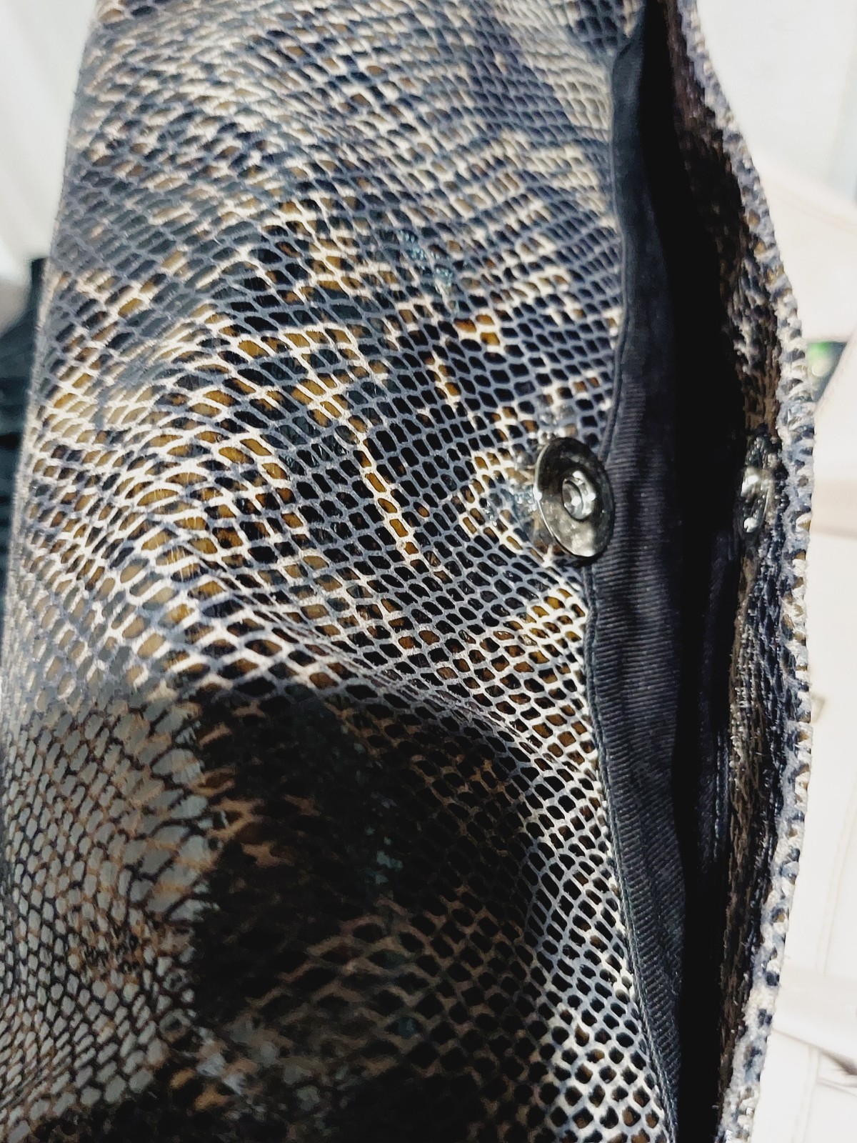 AUDREY BROOKE Python Embossed Leather Silver Chai… - image 13