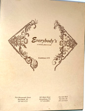 1980s EVERYBODY'S RESTAURANT vintage dinner menu SEA GIRT & RED BANK, NEW JERSEY