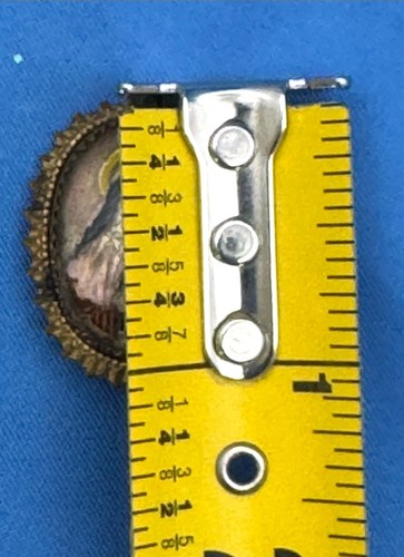 Broche prendedor de vidrio pintado a mano reverso Virgen María Virgen María - Imagen 3 de 4