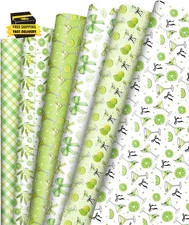 12 Sheets Martini Wrapping Paper Bow Martini Glasses Gift Wrap Paper Folded Flat