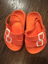 Toddler Girl Sandals Size 6 Orange with Straps