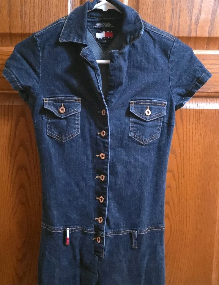 Mono vaquero Tommy Hilfiger vintage años 90 azul oscuro talla S/P Foto 2 de 4