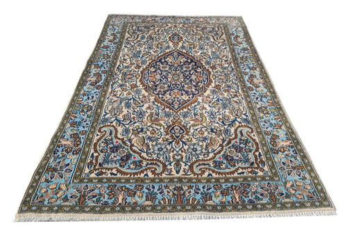Hand Knotted Vintage Pashmin Koum Pictorial Wool Area Rug 5 x 3 Ft (1774 Ger-4) - Picture 2 of 8