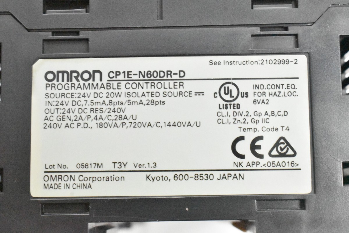 Omron CP1E-N60DR-D Symac CP1E PLC CPU Unit | eBay Omron CP1E-N60DR-D Symac CP1E PLC CPU Unit | eBay