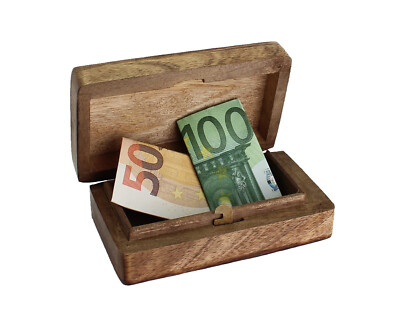Budawi  Handgefertigte Trickbox aus Mangoholz mit Trick zum öffnen Holzbox