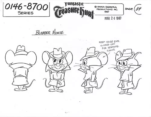 Classic Animation Art — Model sheet of Speedy Gonzales. 1960.