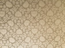 HOLLY HUNT Linen Damask Belgian knit back floral natural tone on tone new 2+ yds