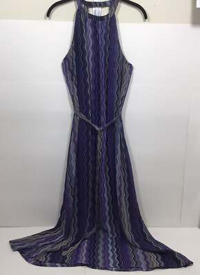 Mossimo women's Maxi Halter dress XS Purple Chevron Shear Lined Flowing |  eBay