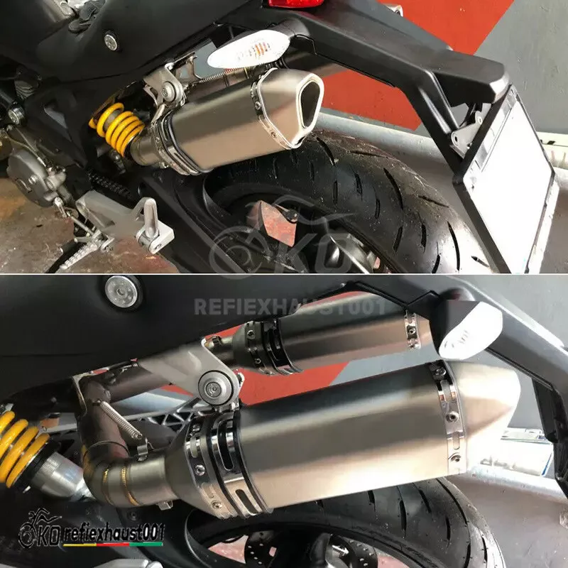 For Ducati Monster 696 695 795 796 1100 Exhaust Dual-outlet Muffler Pipe Slip On - Image 3 of 4
