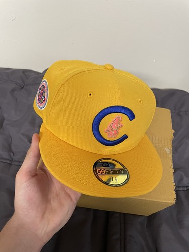 chicago cubs fitted hat 7 1/8 yellow 