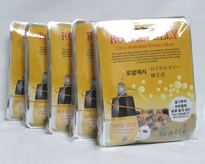 50ea Malie ROYAL JELLY Face Mask Packs Sheet 25g Elasticity Firming EXPRESS SHIP