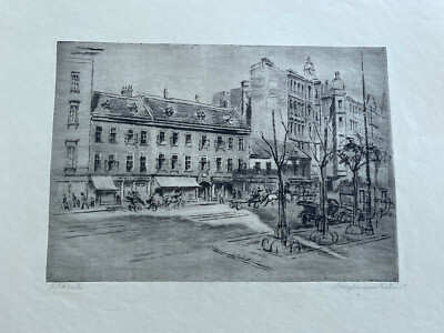 Etching Aquatint Cityscape Johanna Kapmann Freund Willibald Gluck  Haus