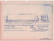 1967 Milwaukee Road Railroad Blue Print Page Flat Car 67000-67092