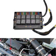 Universal Pre-wired 15 Slots Fuse Relay Box 12v Automotive, Block 10 Way JD1914