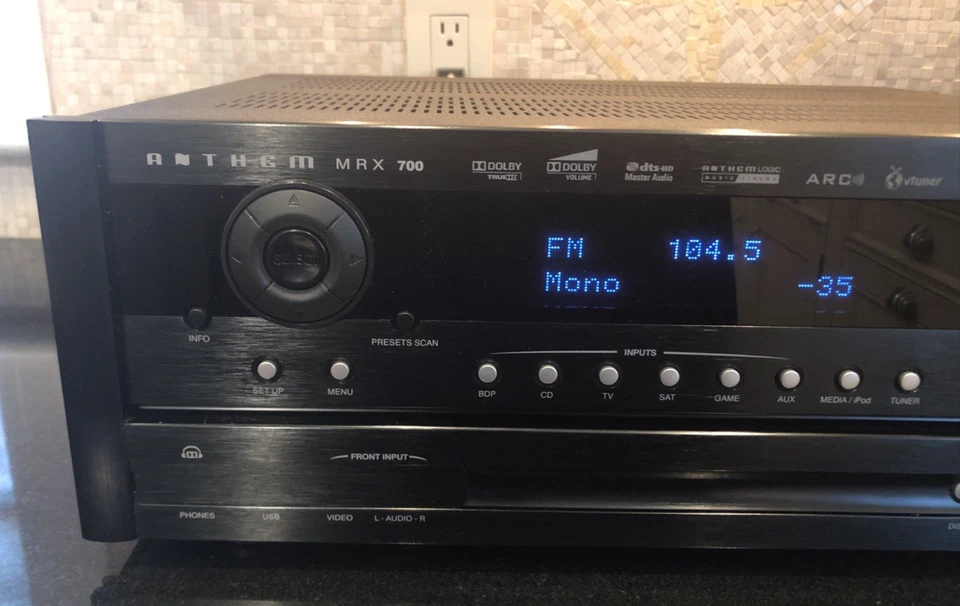 Receptor Anthem MRX-700 7 canales 120WPC 3DHD radio en himno corrección de habitación caja abierta Foto 4 de 4