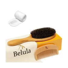 Belula 100 Boar Bristle Hair Brush Set Medium . Soft Natural Bristles for T...