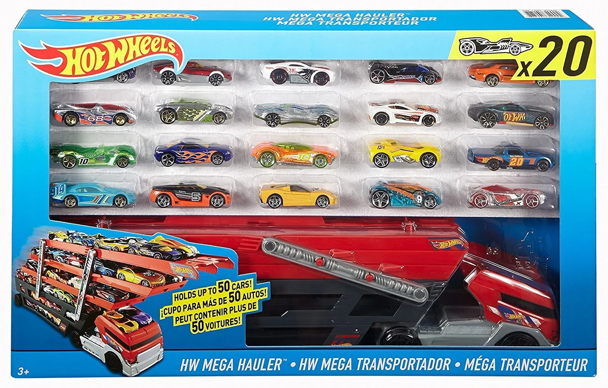 Hot Wheels Mega Hauler with 20 Hot Wheels Cars NEW SEALED eBay