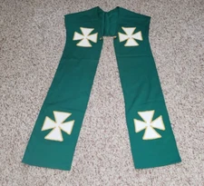 OFFICIANT PASTOR CLERGY STOLE SPRUCE GREEN W/ CROSS PATTE HAND MADE