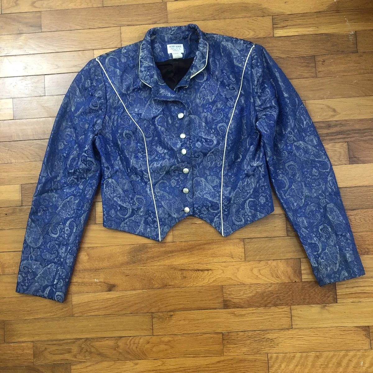 Large women s vintage Hobby Horse Clothing Co Show Jacket rodeo metallic 2f327p