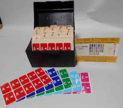Smead ACCS color code alphabetical labels in recipe box starter kit