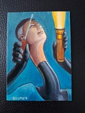 FANTASTIC 4 ORIGINAL ART SKETCH CARD BY CHARLES HALL PSC MINI PAINTING