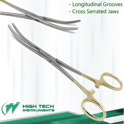 New Rochester Carmalt Hemostat Forceps 6.5''Curved German Stainless Surgical-Gold