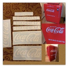 Adesivi Logo Coca Cola Kit Medio 7 Pezzi Ghiacciaia Medium Frigorifero Restauro