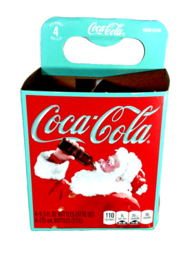empty cardboard carrier for a set of 4 coca-cola glass bottles -2011 - EUC