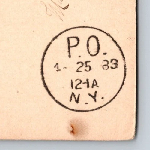1881 UX7 US Postal Card Lady Liberty 1c FANCY Cork Cancellation Mark 'P.O. NY' - Image 3 of 4