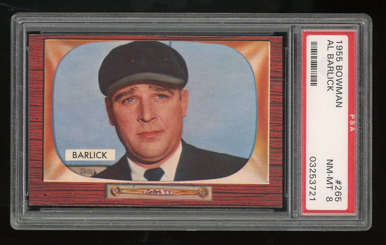 1955 Bowman #265 Al Barlick UMPIRE PSA 8 NM-MT