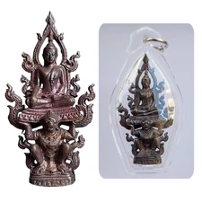 Buddha Riding Monkey Hanuman Copper Amulet Pendant Waterproof Plastic Casing