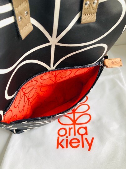 Orla Kiely Vintage Black White Large Laptop Sleeve Liquorice Tote Bag Backpack image 6