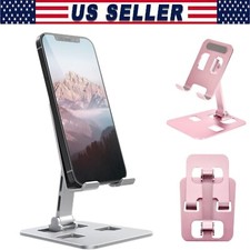 Universal Metal Desk Tabletop Phone iPad Tablet Stand Holder Foldable Adjustable