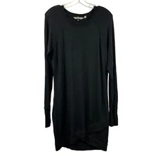 Athleta Sweatshirt Dress Tulip Hem Long Sleeve Black Size Small