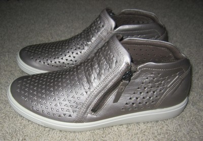 ECCO Soft 7 Leather Laser Cut Bootie Shoes Metallic Womens Size 42 EU 11 US NEW