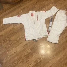 Sanabul Red Bandit Brazilian Jiu-Jitsu Karate Martial Arts White - Kids Size K4