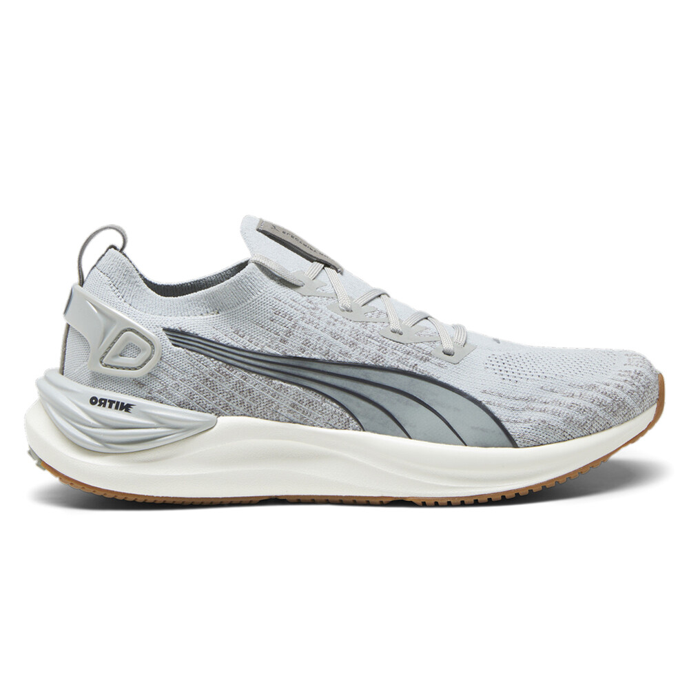 Мужские серые кроссовки для бега Puma Electrify Nitro 3 Knit Спортивная обувь 37908405
