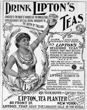 LIPTON TEA 1895 ADVERTISEMENT, LIPTON TEA PLANTER, TEAS