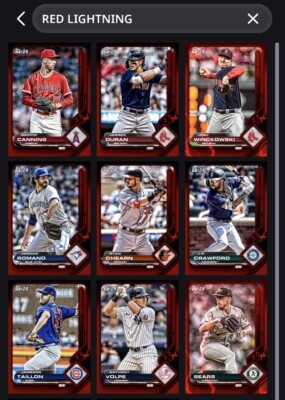 2024 TOPPS Bunt Tier 7 RED Lightning Base - You Pick (Digital card