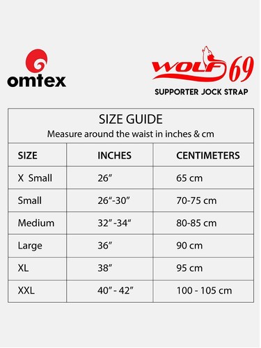 Omtex Athletic Wolf 69 Cotton Gym Supporter Back Covered Cup Pocket Pack of 2 - Picture 23 of 23