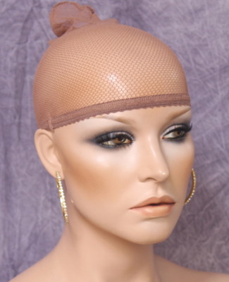 BROWN Wig cap Fishnet to prevent slippage secure hair under wig